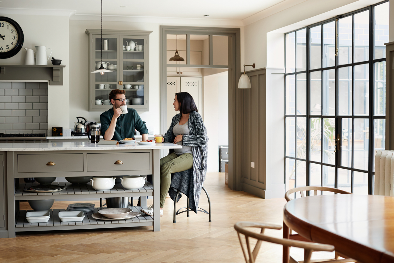 Beautiful kitchen extension with large windows